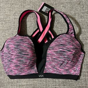Victorias Secret VSX Pink and Black Sports Bra size 38DD